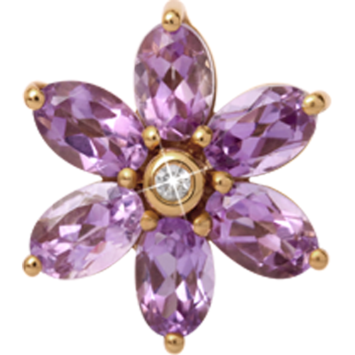 Image of Christina Collect Big Amethyst Flower forgyldt charm